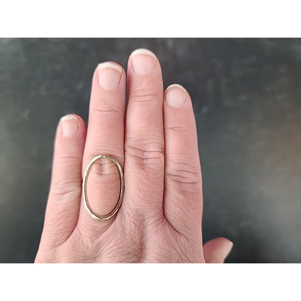 Pura Vida Light Gold Tone Metal Statement Ring, Size US 8.25
